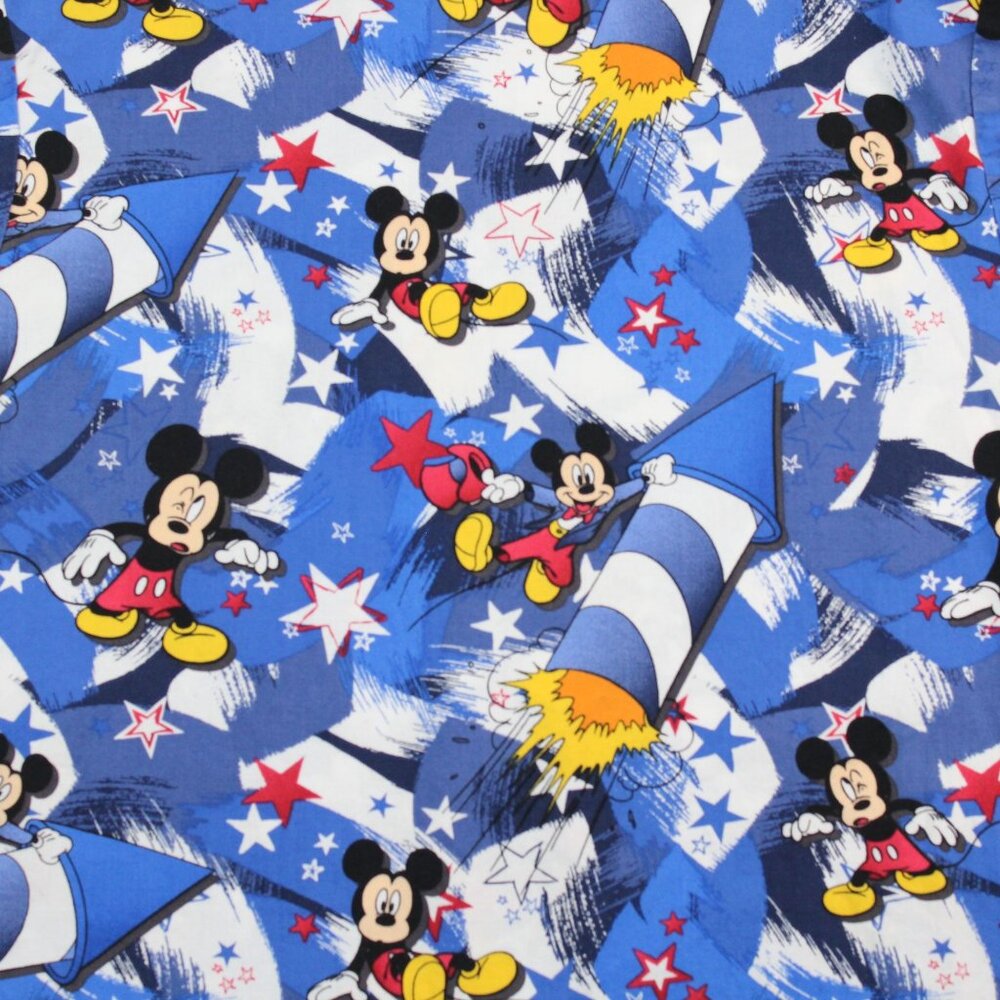Disney Womens Size 2X Patriotic July 4th Fireworks Medical Uniform Scrub Top - Picture 4 of 9